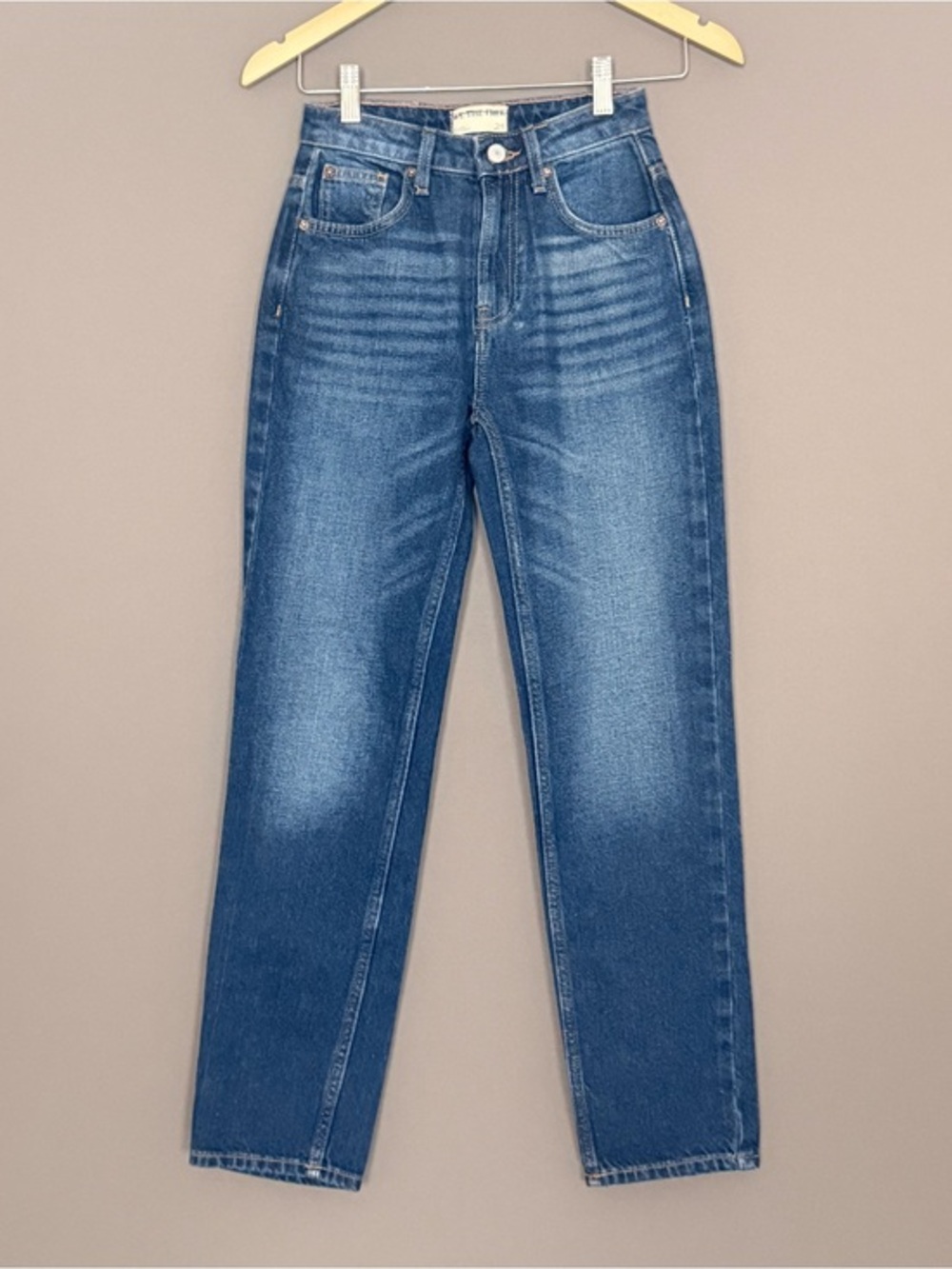 Free People We The Free High Rise Straight Leg Jeans Women’s 24 Medium Wash